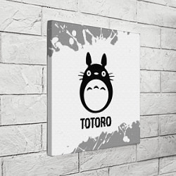 Холст квадратный Totoro glitch на светлом фоне, цвет: 3D-принт — фото 2