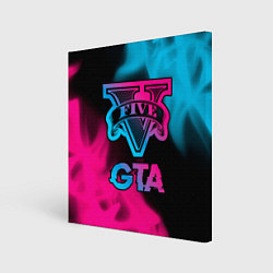 Холст квадратный GTA - neon gradient, цвет: 3D-принт