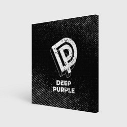 Холст квадратный Deep Purple с потертостями на темном фоне, цвет: 3D-принт