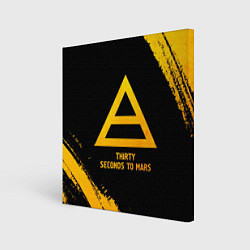 Холст квадратный Thirty Seconds to Mars - gold gradient, цвет: 3D-принт