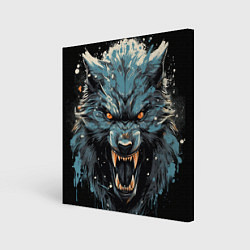 Картина квадратная Fantasy blue wolf