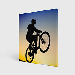 Картина квадратная Прыжок велосипедиста