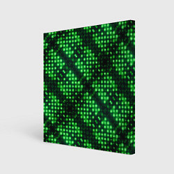Холст квадратный Яркие зеленые точки, цвет: 3D-принт