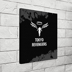 Холст квадратный Tokyo Revengers glitch на темном фоне, цвет: 3D-принт — фото 2