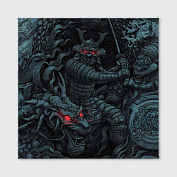 Холст квадратный Samurai and dragon, цвет: 3D-принт — фото 2