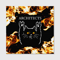 Холст квадратный Architects рок кот и огонь, цвет: 3D-принт — фото 2