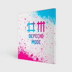 Холст квадратный Depeche Mode neon gradient style, цвет: 3D-принт