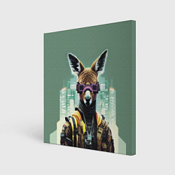 Картина квадратная Cool kangaroo - cyberpunk