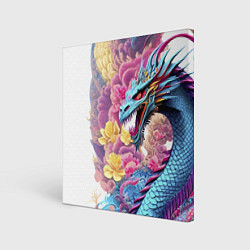 Холст квадратный Свирепый дракон - татуировка - ирезуми - Япония, цвет: 3D-принт