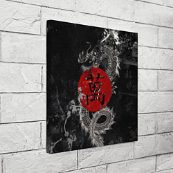 Холст квадратный Dragon - black grunge, цвет: 3D-принт — фото 2