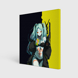 Холст квадратный Rebecca - Cyberpunk Edgerunners, цвет: 3D-принт