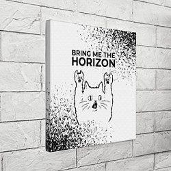 Холст квадратный Bring Me the Horizon рок кот на светлом фоне, цвет: 3D-принт — фото 2