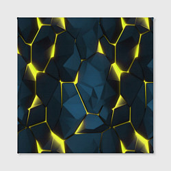Холст квадратный Желтые неоновые плиты, цвет: 3D-принт — фото 2