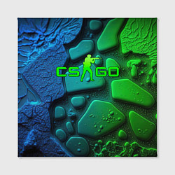 Холст квадратный CS GO green black abstract, цвет: 3D-принт — фото 2