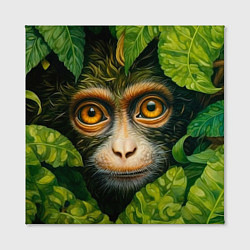 Холст квадратный Обезьянка в джунгли, цвет: 3D-принт — фото 2