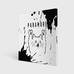 Картина квадратная Paramore рок кот на светлом фоне