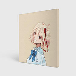 Холст квадратный Chisato Nishikigi - Lycoris Recoil, цвет: 3D-принт