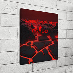 Холст квадратный CS GO red neon texture, цвет: 3D-принт — фото 2