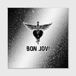 Холст квадратный Bon Jovi glitch на светлом фоне, цвет: 3D-принт — фото 2