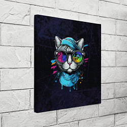 Холст квадратный Cat color, цвет: 3D-принт — фото 2