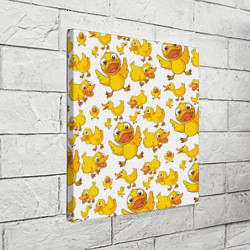Холст квадратный Yellow ducklings, цвет: 3D-принт — фото 2