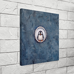 Холст квадратный Маленький забавный пингвинчик, цвет: 3D-принт — фото 2