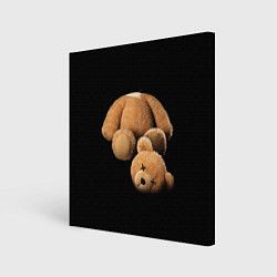 Холст квадратный Плюшевый медведь с оторванной головой, цвет: 3D-принт