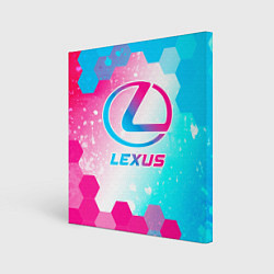 Холст квадратный Lexus neon gradient style, цвет: 3D-принт