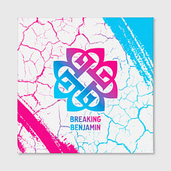 Холст квадратный Breaking Benjamin neon gradient style, цвет: 3D-принт — фото 2