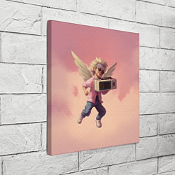 Холст квадратный Ангел с бумбоксом, цвет: 3D-принт — фото 2