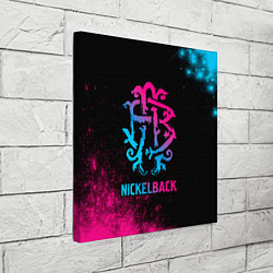 Холст квадратный Nickelback - neon gradient, цвет: 3D-принт — фото 2
