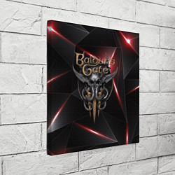 Холст квадратный Baldurs Gate 3 logo black red, цвет: 3D-принт — фото 2