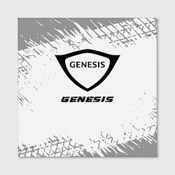 Холст квадратный Genesis speed на светлом фоне со следами шин, цвет: 3D-принт — фото 2