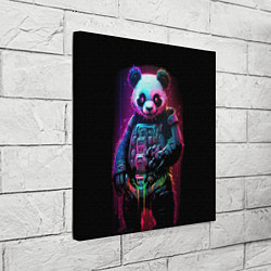 Холст квадратный Киберпанк панда во весь рост, цвет: 3D-принт — фото 2