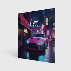 Холст квадратный Forza night racing, цвет: 3D-принт