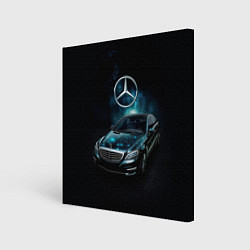 Холст квадратный Mercedes Benz dark style, цвет: 3D-принт