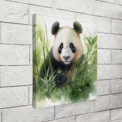 Холст квадратный Панда акварель, цвет: 3D-принт — фото 2