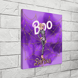 Холст квадратный Барби в костюме скелета: паутина и фиолетовый дым, цвет: 3D-принт — фото 2
