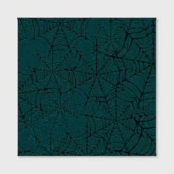 Холст квадратный Паутина тёмно-зелёный, цвет: 3D-принт — фото 2