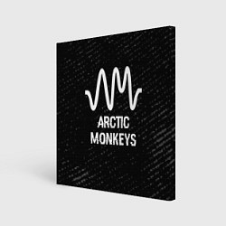 Холст квадратный Arctic Monkeys glitch на темном фоне, цвет: 3D-принт