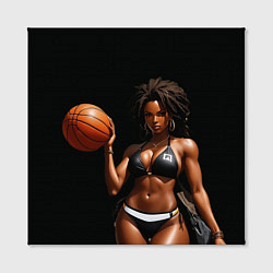 Холст квадратный Девушка с баскетбольным мячом, цвет: 3D-принт — фото 2