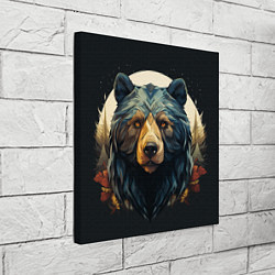 Холст квадратный Арт осенний медведь, цвет: 3D-принт — фото 2