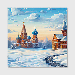 Холст квадратный Российская зима, цвет: 3D-принт — фото 2