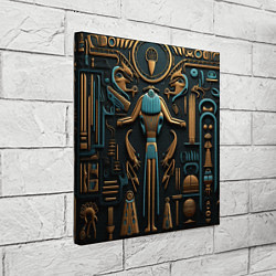 Холст квадратный Орнамент в стиле египетской иероглифики, цвет: 3D-принт — фото 2