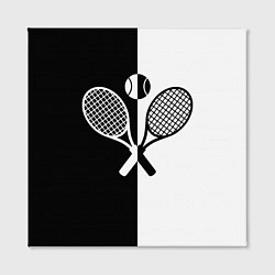 Холст квадратный Теннис - чёрно белое, цвет: 3D-принт — фото 2