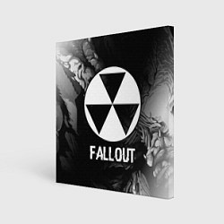 Холст квадратный Fallout glitch на темном фоне, цвет: 3D-принт