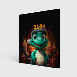 Холст квадратный Зеленый дракон 2024, цвет: 3D-принт