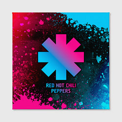 Холст квадратный Red Hot Chili Peppers - neon gradient, цвет: 3D-принт — фото 2