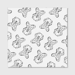 Холст квадратный Сончас у медвежат - раскраска, цвет: 3D-принт — фото 2