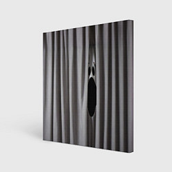 Холст квадратный Призрак в серых шторах, цвет: 3D-принт